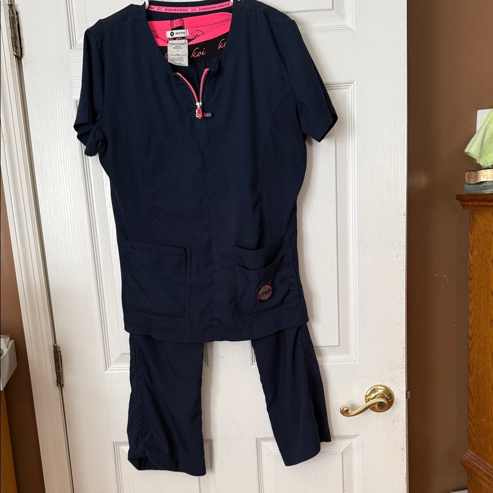 Navy Blue Women's Scrub Set